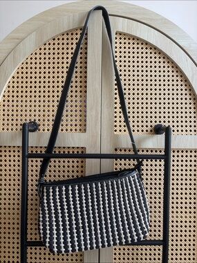 Liz Claiborne Black & White Woven Shoulder Bag
